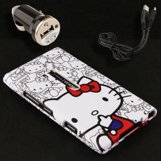 Case+Car Charger for Nokia Lumia 900 Hello Kitty K Holster Pouch Snap 