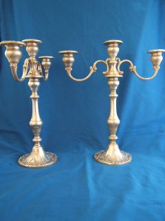 Pair Gorham Sterling Silver Chantilly Duchess 750 13 Candle Holders 