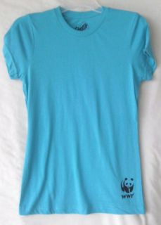 Chaser WWF Organic Cotton Recycled Poly Tee T Shirt Turquoise Panda 