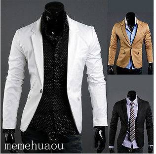 New Stylish Men’s Casual Slim fit One Button Suit Blazer Coat 