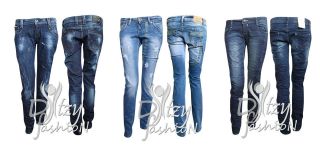 NEW WOMENS SKINNY RIPPED JEANS SLIM FIT DENIM CASUAL TROUSERS 