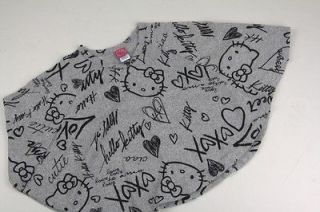 Hello Kitty Grey HK Doodle Style Poncho Top Girls Child 3649