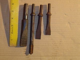 Lot of 4 concrete metal air hammer drill bit CHISELS 1/2 3/8 tools