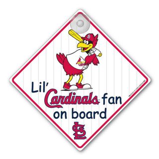 St Louis Cardinals Fan Car Window Baby on Board Sign Infant