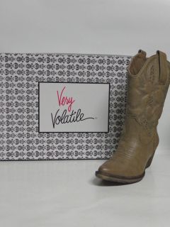 Very Volatile All Synthetic Ladies Western Boots BRITTLE TAUPE non 