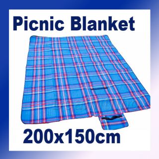 200x150cm Outdoor Beach Camping Mat Picnic Blanket Blue