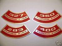   350 or 400 Chevy Air Cleaner engine decal Chevelle Vette Nova Camaro