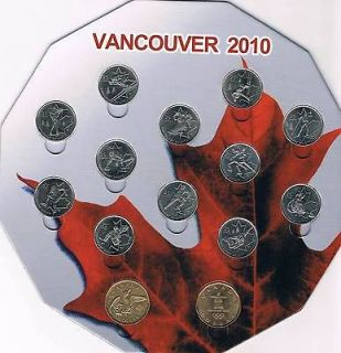 2010 Olympic Quarters PLUS 2 Lucky Loonie set   14 coins with 