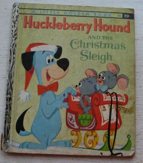 Little Golden Book Huckleberry Hound & The Christmas Sleigh A Copy 