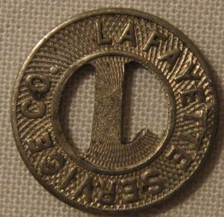 SCARCE Lafayette Indiana Service Co. Railway Token Selling Lifetime 