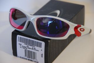 NEW Oakley Straight Jacket Sunglasses White Chrome Positive + Red 