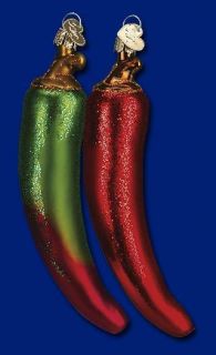 Chili Pepper (Green/Red color) (28070) Old World Christmas Glass 