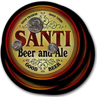 Santi s Beer & Ale Coasters   4 Pack
