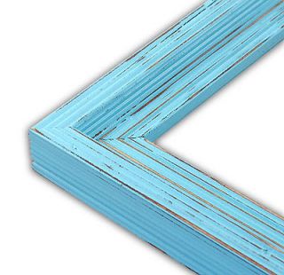 Distressed Cimarron Aqua Picture Frame Solid Wood