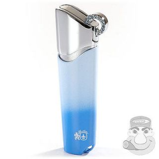 Colibri Ice Silver Blue Soft Flame Cigarette Lighter $50 Ladies 