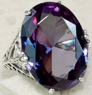 9ct Alexandrite 925 Solid Sterling Silver Edwardian Style Filigree 