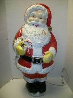   Poloron 31 Santa Claus Lighted Blow Mold Christmas Yard Decoration