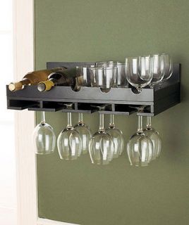OUR EXCLUSIVE ¡ Wall Wine RacksSaver Holds 5 Bottles + 12 Glasses 