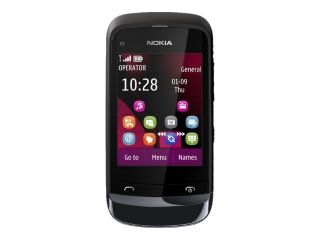Nokia C2 02   Black chrome (Unlocked) Mobile Phone,but locked to three 