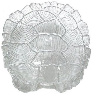 Clear Glass Turtle Shell Extra Large Bowl 19x18x4 H