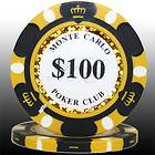 50pcs 14g Monte Carlo Poker Club Poker Chips 500