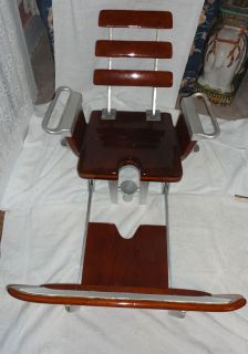Vintage Teak Fighting Chair, Adjustable Foot Board, Removable Back 