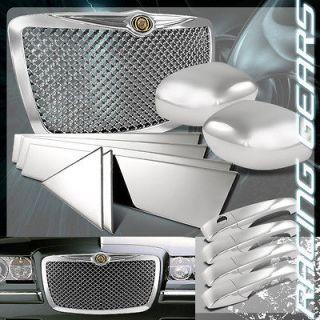   09 10 Chrysler 300 Chrome Grille+Mirror+Door + Pillar + MOPAR Emblem
