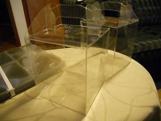 10 Clear Bomboniere Boxes. 4.5 in. square by 5 in. tall. Wedding 