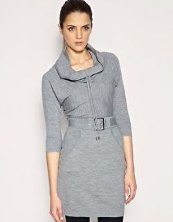 Karen Millen Cocoon Knitted Dress Grey Size 1 UK 6 8 XS S
