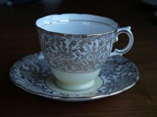 Colclough (Ridgway) Top Quality English Tea Cup and Saucer Heavy Gold 