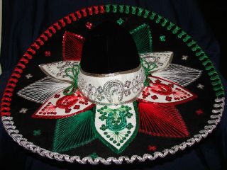   Fancy Adult MEXICAN SOMBRERO Charro Mariachi Costume HAT Cinco de Mayo