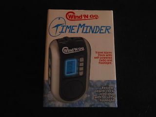 Wind N Go TimeMinder travel alarm clock radio flashlight self powered