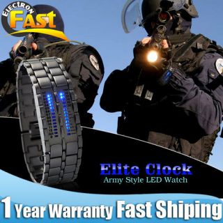   Elite Clock Army Japanese inspired Style Blue Wrist LED Digital Watch