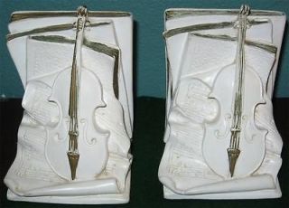   ~VIOLIN ~ Bookends Universal Statuary Corp. Chicago Music Classical