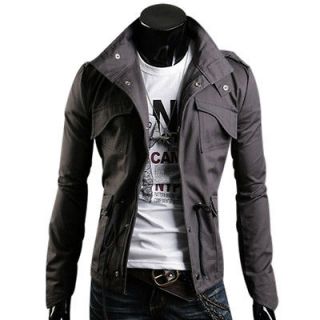 Men High Quality Coats Jacket Fashion Slim military style new In 3 