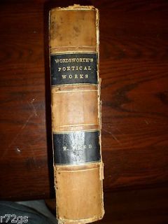 RARE 1854 BOOK THE POETICAL WORKS OF WILLIAM WORDSWORTH POET LAUREATE 