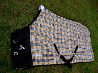 Horse Cotton Sheet Blanket Rug Summer Spring Black Tan 72 11963