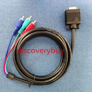  VGA SVGA Male to 3 RCA Male Component Video PC Laptop HD TV Cable Z
