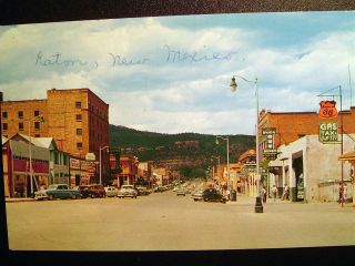 Raton NM Street Scene Postcard 1950s