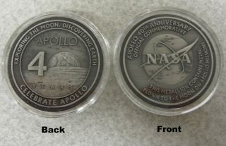 Apollo Coin Flown To Moon 40th Commemorative Collector Medallion NASA 
