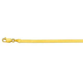 Imperial Herringbone Bracelet Real 14K Yellow Gold 2gr 3mm ALL SIZES 