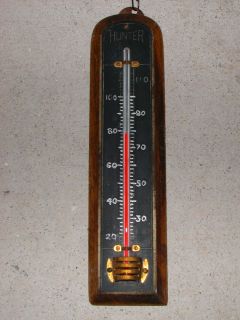 Antique Tycos / HUNTER wall hang Thermometer Rochester NY Brass on 