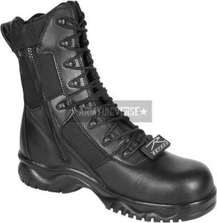 Black Side Zipper Composite Toe 8 Inch Tactical Boots