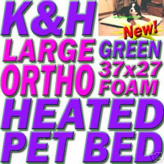 ORTHOPEDIC Foam Heated Dog PET BED Warmer LARGE GREEN