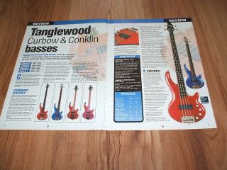 Tanglewood Curbow & Conklin bass guitars 1998 magazine review