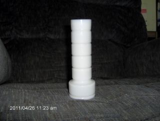 Milk Glass Bud Vase with Groove Rings Around