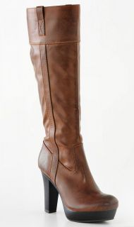 NIB~LAUREN CONRAD Knee High Platform 4 1/2 Heel Boots~Dark Tan~CUTE 