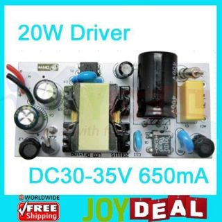 20W Constant Current LED Driver AC85 265V to DC30 35V 650mA for 20W 