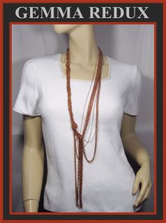   SAS Custom Long Necklace Multi strand knotted Copper Chains RP$378