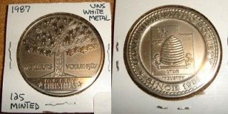 Newly listed 1987 Utah Numismatic Society White Metal  Merry Christmas 